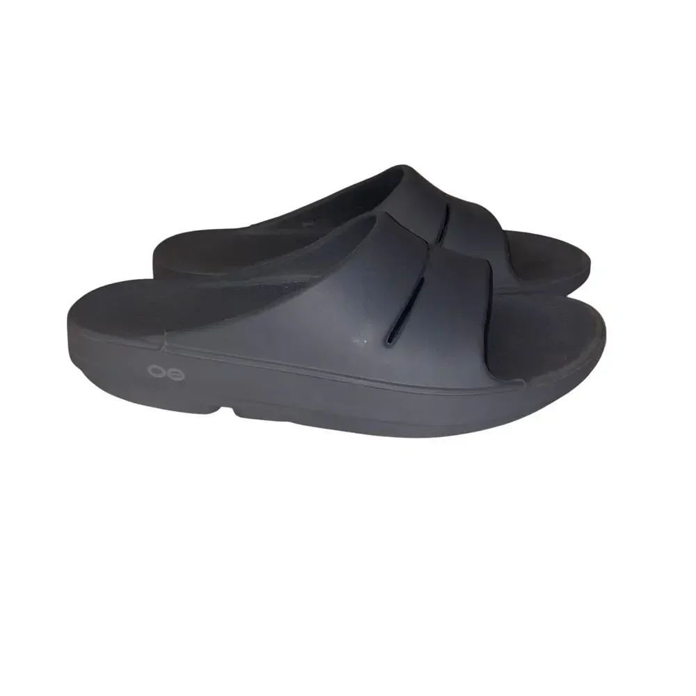 OOFOS OOahh Recovery Slide Sandals Gray M8 W10 EU41 Comfort Orthopedic